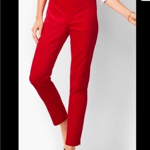 Talbots Bold Scarlet red velvet cropped pants Size 2